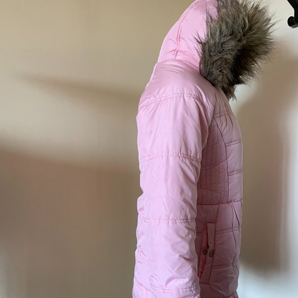TOMMY HILFIGER PINK HOODED PARKA JACKET SIZE L 14/16 100% POLYESTER - Picture 5 of 14